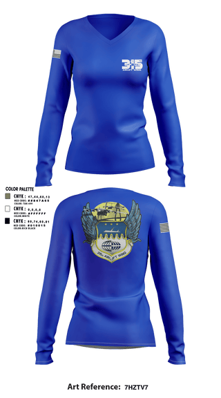 Women's Long Sleeve Vneck Shirt, , Air Force, Teamtime, Team time, sublimation, custom sports apparel, team uniforms, spirit wear, spiritwear, sports uniforms, custom shirts, team store, custom team store, fundraiser sports, apparel fundraiser