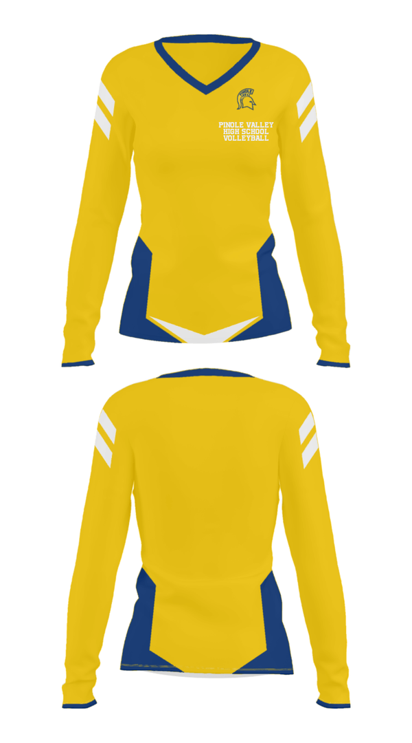 Women's Long Sleeve Vneck Shirt, Pinole Valley High School Volleyball, Women's Volleyball, Teamtime, Team time, sublimation, custom sports apparel, team uniforms, spirit wear, spiritwear, sports uniforms, custom shirts, team store, custom team store, fundraiser sports, apparel fundraiser