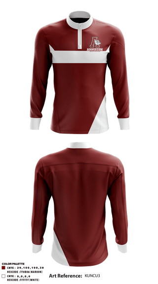 Quarter Zip Jacket, Anniston High School, Spirit Store, Teamtime, Team time, sublimation, custom sports apparel, team uniforms, spirit wear, spiritwear, sports uniforms, custom shirts, team store, custom team store, fundraiser sports, apparel fundraiser