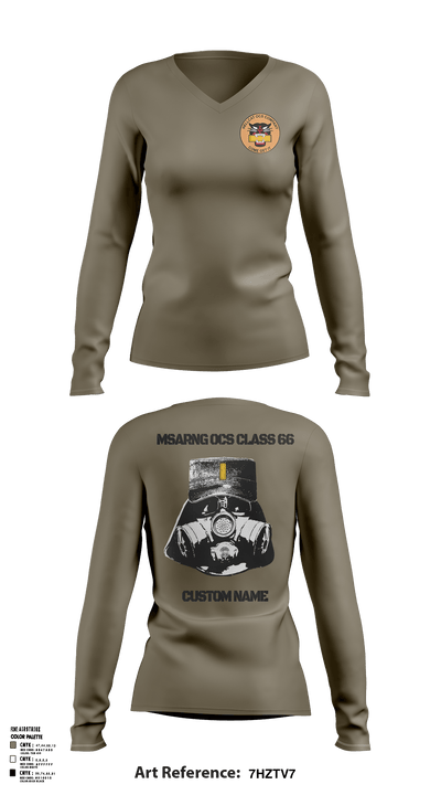 MSARNG OCS Class 66 93679555 Women's Long Sleeve V-neck Shirt - 50