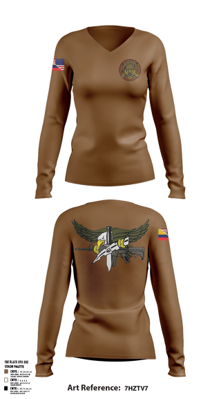Women's Long Sleeve Vneck Shirt, , Air Force, Teamtime, Team time, sublimation, custom sports apparel, team uniforms, spirit wear, spiritwear, sports uniforms, custom shirts, team store, custom team store, fundraiser sports, apparel fundraiser