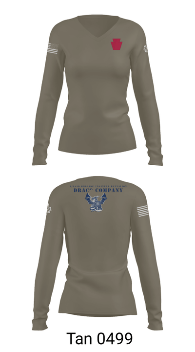 D Co 103rd BEB 81673350 Women's Long Sleeve V-neck Shirt - 41