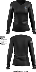 HCSO Traffic Unit 45703928 Women's Long Sleeve V-neck Shirt - 1