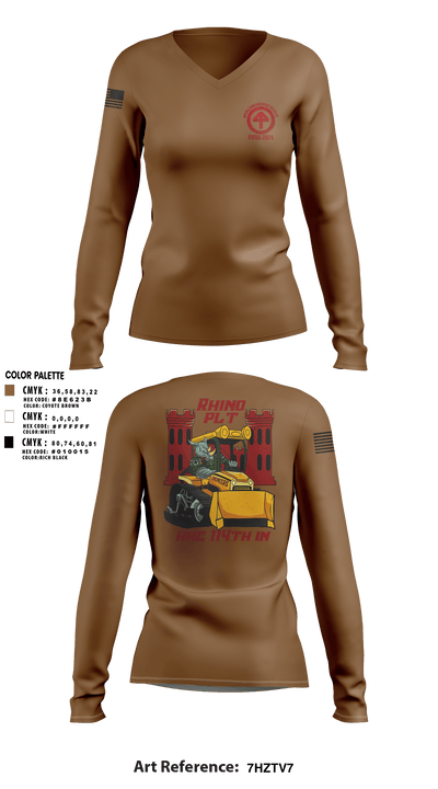 HHC 1-114 Infantry Brigade 59777131 Women's Long Sleeve V-neck Shirt - 4