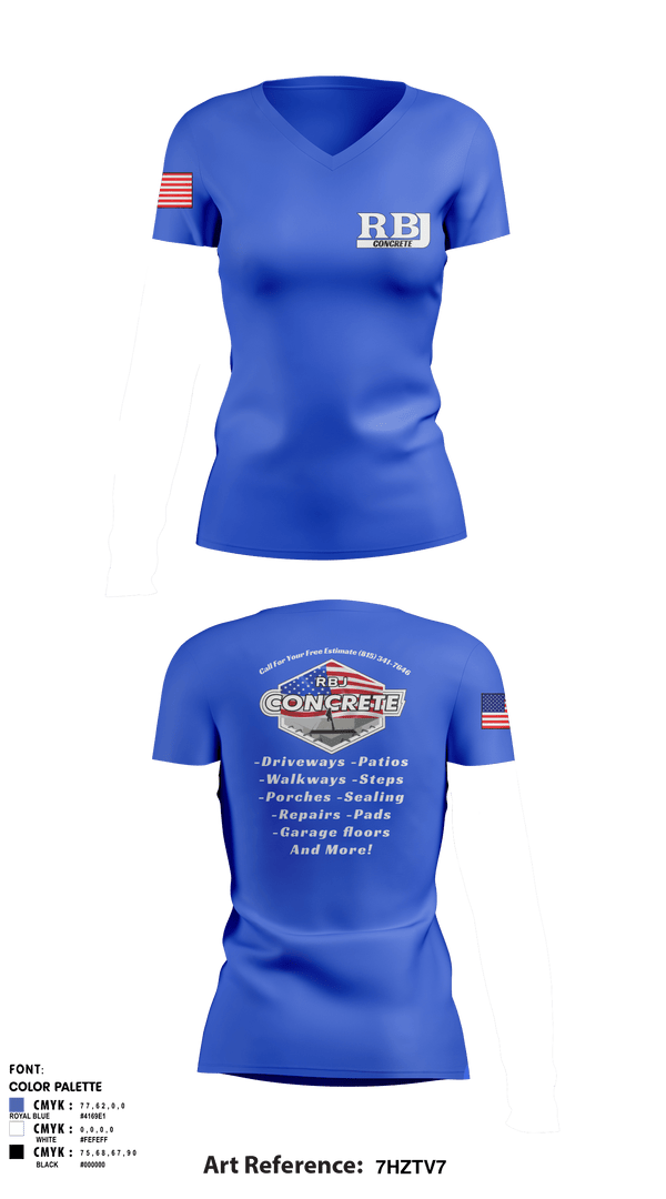 Women's Short Sleeve Vneck Shirt, RBJ Concrete, , Teamtime, Team time, sublimation, custom sports apparel, team uniforms, spirit wear, spiritwear, sports uniforms, custom shirts, team store, custom team store, fundraiser sports, apparel fundraiser