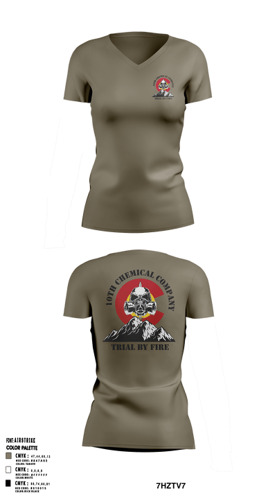 10th Chemical Company 11316758 Women's Short Sleeve V-neck Shirt - 52