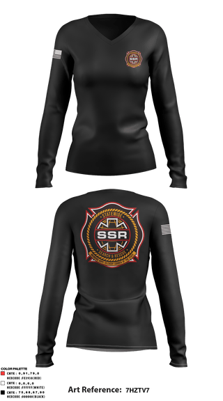 Women's Long Sleeve Vneck Shirt, , Fire Department, Teamtime, Team time, sublimation, custom sports apparel, team uniforms, spirit wear, spiritwear, sports uniforms, custom shirts, team store, custom team store, fundraiser sports, apparel fundraiser