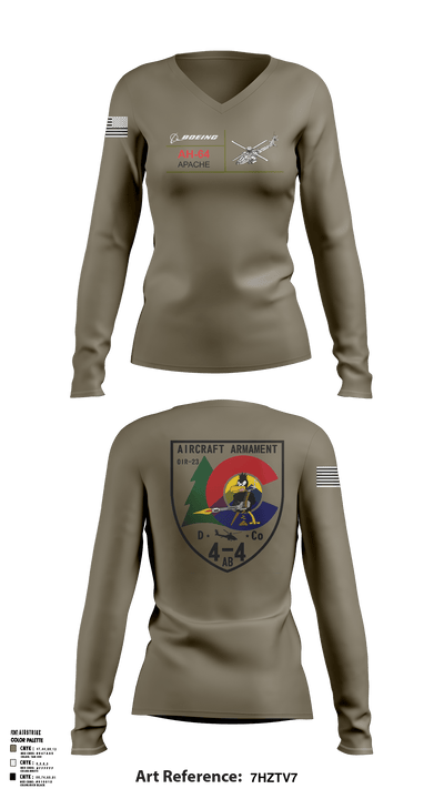 4-4 ARMT 94073583 Women's Long Sleeve V-neck Shirt - 50