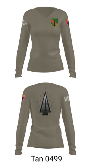 Women's Long Sleeve Vneck Shirt, , Army, Teamtime, Team time, sublimation, custom sports apparel, team uniforms, spirit wear, spiritwear, sports uniforms, custom shirts, team store, custom team store, fundraiser sports, apparel fundraiser