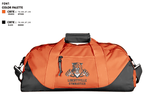 Duffle Bag, Libertyville High School Gymnastics, Spirit Store, Teamtime, Team time, sublimation, custom sports apparel, team uniforms, spirit wear, spiritwear, sports uniforms, custom shirts, team store, custom team store, fundraiser sports, apparel fundraiser