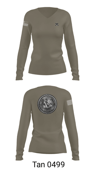 Women's Long Sleeve Vneck Shirt, , Army, Teamtime, Team time, sublimation, custom sports apparel, team uniforms, spirit wear, spiritwear, sports uniforms, custom shirts, team store, custom team store, fundraiser sports, apparel fundraiser