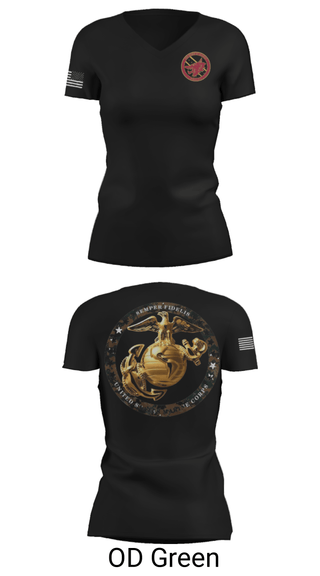 Women's Short Sleeve Vneck Shirt, , Marines, Teamtime, Team time, sublimation, custom sports apparel, team uniforms, spirit wear, spiritwear, sports uniforms, custom shirts, team store, custom team store, fundraiser sports, apparel fundraiser