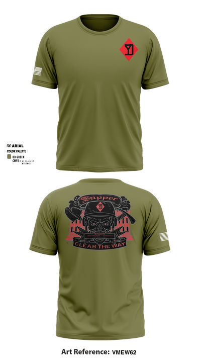 182 ENG. CO SAPPERS 11837951 Short Sleeve Performance Shirt - 13