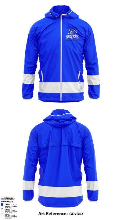 Twin River High School Softball 58995759 Windbreaker - 1