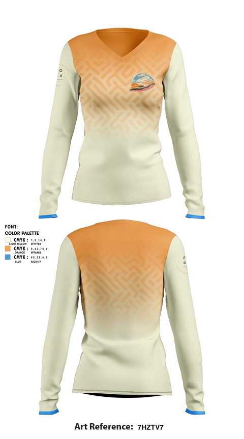 Women's Long Sleeve Vneck Shirt, FORAFORA, , Teamtime, Team time, sublimation, custom sports apparel, team uniforms, spirit wear, spiritwear, sports uniforms, custom shirts, team store, custom team store, fundraiser sports, apparel fundraiser