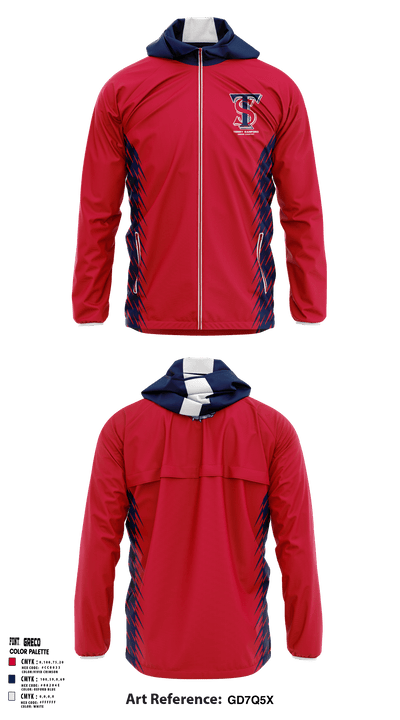 Terry Sanford High School Cross Country 57876739 Windbreaker - 1