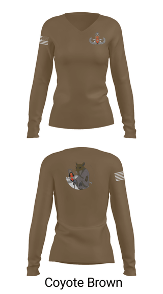 Women's Long Sleeve Vneck Shirt, , Army, Teamtime, Team time, sublimation, custom sports apparel, team uniforms, spirit wear, spiritwear, sports uniforms, custom shirts, team store, custom team store, fundraiser sports, apparel fundraiser