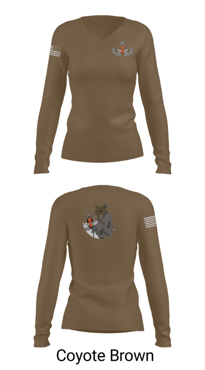 764th EOD 38485601 Women's Long Sleeve V-neck Shirt - 37