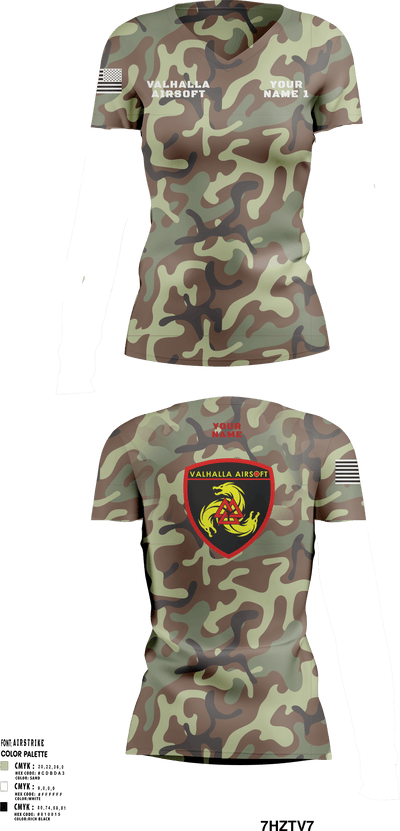 Valhalla Airsoft 98104221 Women's Short Sleeve V-neck Shirt - 5