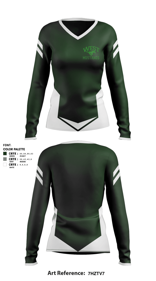 Women's Long Sleeve Vneck Shirt, West Junior High School, Spirit Store, Teamtime, Team time, sublimation, custom sports apparel, team uniforms, spirit wear, spiritwear, sports uniforms, custom shirts, team store, custom team store, fundraiser sports, apparel fundraiser