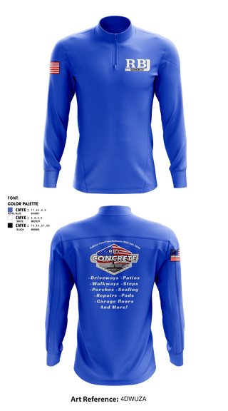 Quarter Zip Jacket, RBJ Concrete, , Teamtime, Team time, sublimation, custom sports apparel, team uniforms, spirit wear, spiritwear, sports uniforms, custom shirts, team store, custom team store, fundraiser sports, apparel fundraiser