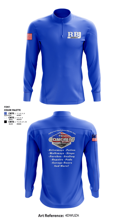 RBJ Concrete 52561308 Quarter Zip Jacket - 1