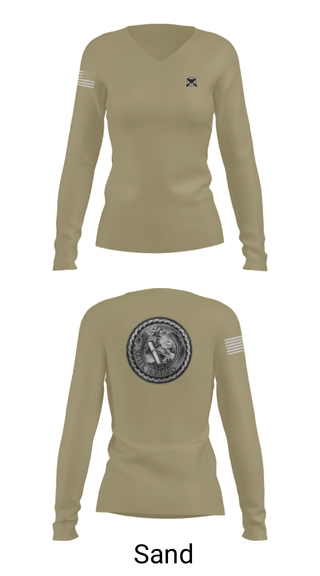 Women's Long Sleeve Vneck Shirt, , Army, Teamtime, Team time, sublimation, custom sports apparel, team uniforms, spirit wear, spiritwear, sports uniforms, custom shirts, team store, custom team store, fundraiser sports, apparel fundraiser