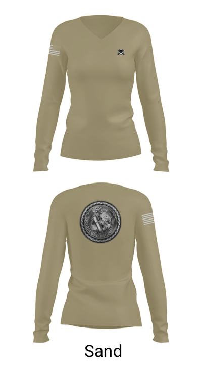 HHC Mortars, 2-505 PIR 68912099 Women's Long Sleeve V-neck Shirt - 41