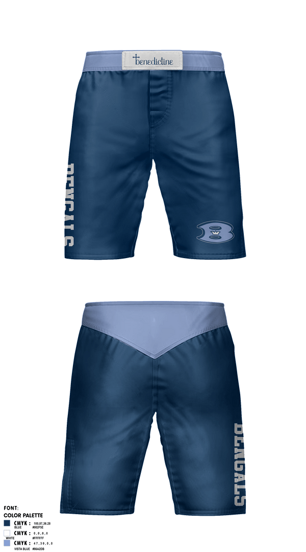 Fight Shorts, Benedictine Wrestling, Wrestling, Teamtime, Team time, sublimation, custom sports apparel, team uniforms, spirit wear, spiritwear, sports uniforms, custom shirts, team store, custom team store, fundraiser sports, apparel fundraiser