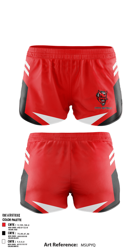 Women's Shorts, Fyffe High School Softball, Softball, Teamtime, Team time, sublimation, custom sports apparel, team uniforms, spirit wear, spiritwear, sports uniforms, custom shirts, team store, custom team store, fundraiser sports, apparel fundraiser