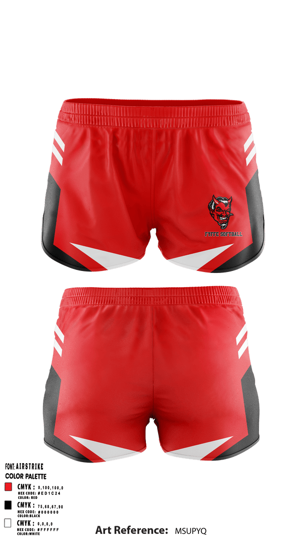 Women's Shorts, Fyffe High School Softball, Softball, Teamtime, Team time, sublimation, custom sports apparel, team uniforms, spirit wear, spiritwear, sports uniforms, custom shirts, team store, custom team store, fundraiser sports, apparel fundraiser