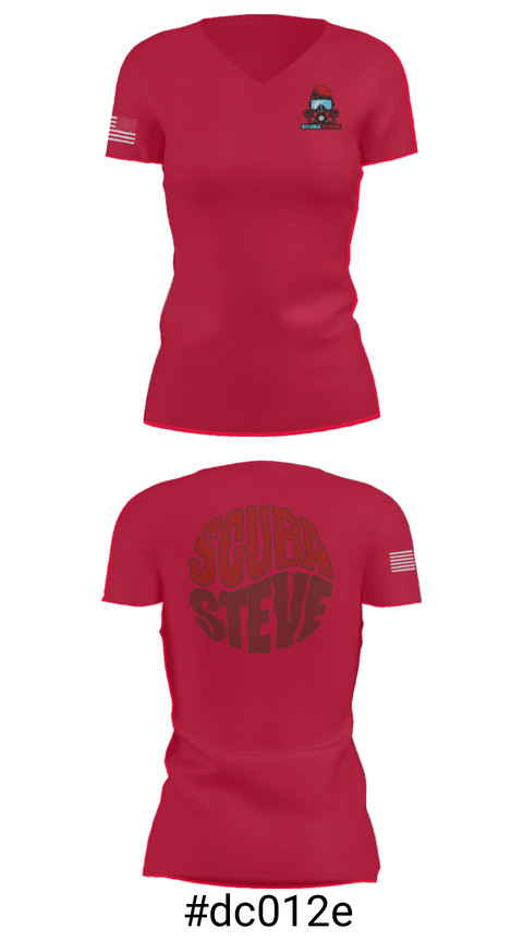 Women's Short Sleeve Vneck Shirt, Scuba Steve, , Teamtime, Team time, sublimation, custom sports apparel, team uniforms, spirit wear, spiritwear, sports uniforms, custom shirts, team store, custom team store, fundraiser sports, apparel fundraiser