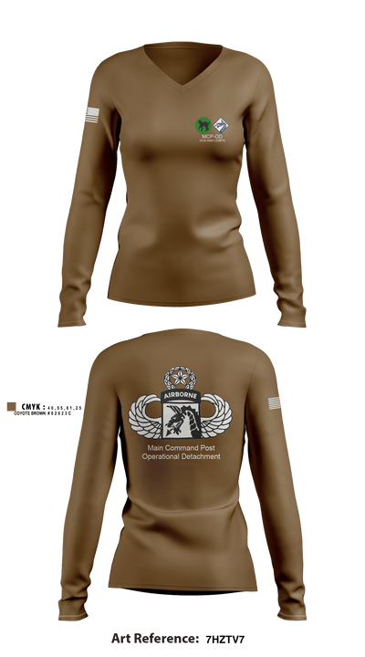 MCPOD-XVIII ABN CORPS 34488688 Women's Long Sleeve V-neck Shirt - 2