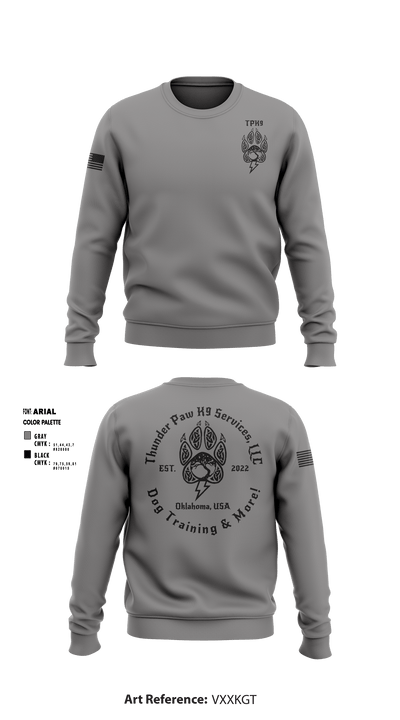 Thunder Paw K9 Services, LLC 19806719 Crew Neck Sweatshirt - 1