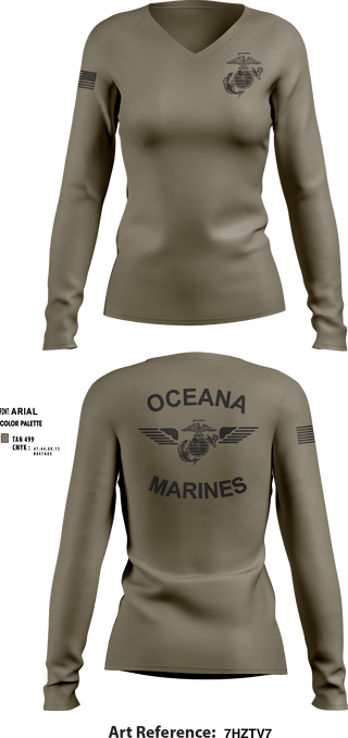 Women's Long Sleeve Vneck Shirt, , Marines, Teamtime, Team time, sublimation, custom sports apparel, team uniforms, spirit wear, spiritwear, sports uniforms, custom shirts, team store, custom team store, fundraiser sports, apparel fundraiser