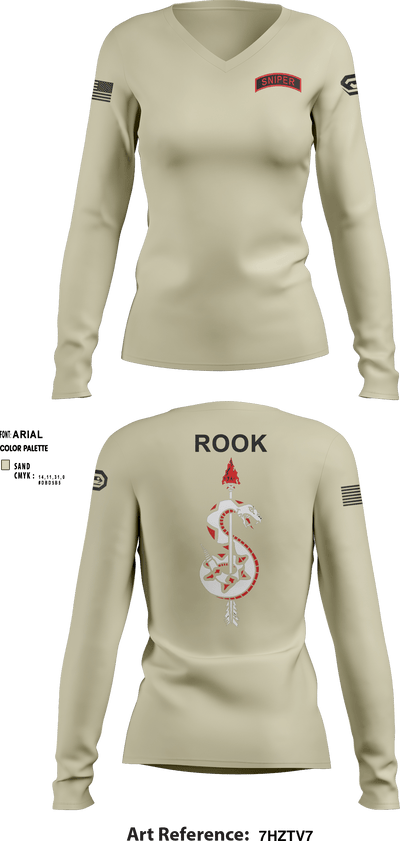 Rook 25414745 Women's Long Sleeve V-neck Shirt - 5