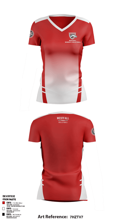Westfall High School Volleyball 45965045 Women's Short Sleeve V-neck Shirt - 3