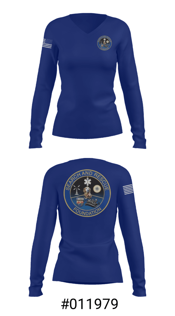 Women's Long Sleeve Vneck Shirt, Search & Rescue Foundation, , Teamtime, Team time, sublimation, custom sports apparel, team uniforms, spirit wear, spiritwear, sports uniforms, custom shirts, team store, custom team store, fundraiser sports, apparel fundraiser