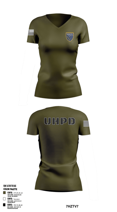 UHPD 5247923 Women's Short Sleeve V-neck Shirt - 1