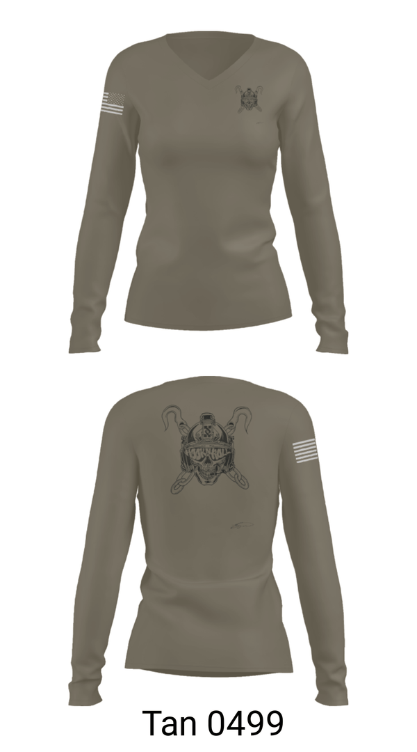 Women's Long Sleeve Vneck Shirt, , Army, Teamtime, Team time, sublimation, custom sports apparel, team uniforms, spirit wear, spiritwear, sports uniforms, custom shirts, team store, custom team store, fundraiser sports, apparel fundraiser
