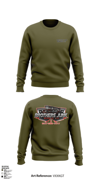 Crew Neck Sweatshirt, Brothers Junk Removal LLCBrothers Junk Removal LLC, , Teamtime, Team time, sublimation, custom sports apparel, team uniforms, spirit wear, spiritwear, sports uniforms, custom shirts, team store, custom team store, fundraiser sports, apparel fundraiser