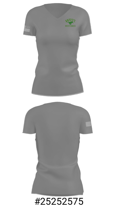 West Junior High School 88605440 Women's Short Sleeve V-neck Shirt - 22