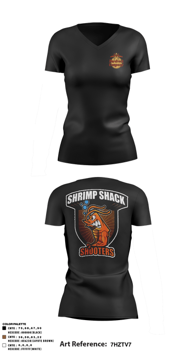 Shrimp Shack Shooters 38335157 Women's Short Sleeve V-neck Shirt - 4