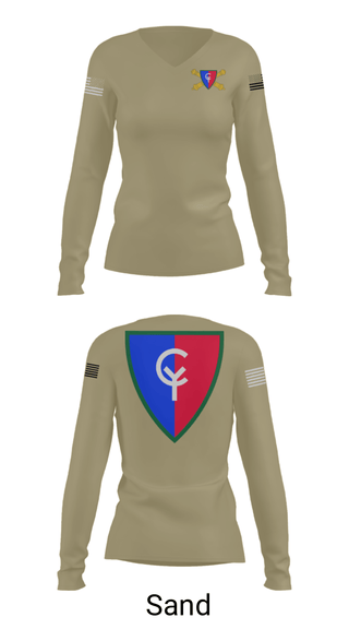 Women's Long Sleeve Vneck Shirt, , National Guard, Teamtime, Team time, sublimation, custom sports apparel, team uniforms, spirit wear, spiritwear, sports uniforms, custom shirts, team store, custom team store, fundraiser sports, apparel fundraiser