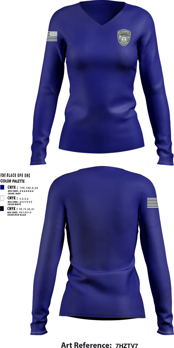 Women's Long Sleeve Vneck Shirt, SGPD, Police, Teamtime, Team time, sublimation, custom sports apparel, team uniforms, spirit wear, spiritwear, sports uniforms, custom shirts, team store, custom team store, fundraiser sports, apparel fundraiser