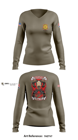 Women's Long Sleeve Vneck Shirt, , Army, Teamtime, Team time, sublimation, custom sports apparel, team uniforms, spirit wear, spiritwear, sports uniforms, custom shirts, team store, custom team store, fundraiser sports, apparel fundraiser