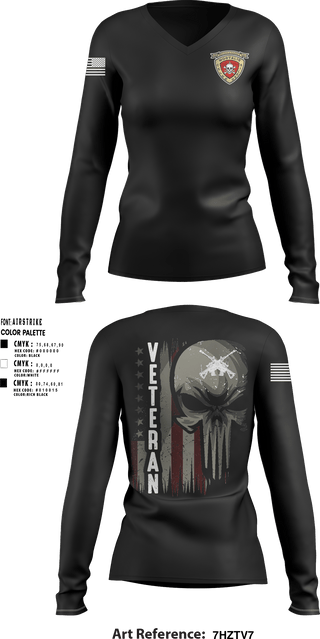 Women's Long Sleeve Vneck Shirt, 3d Reconnaissance Batallion, Marines, Teamtime, Team time, sublimation, custom sports apparel, team uniforms, spirit wear, spiritwear, sports uniforms, custom shirts, team store, custom team store, fundraiser sports, apparel fundraiser