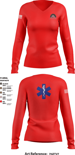 Women's Long Sleeve Vneck Shirt, , Fire Department, Teamtime, Team time, sublimation, custom sports apparel, team uniforms, spirit wear, spiritwear, sports uniforms, custom shirts, team store, custom team store, fundraiser sports, apparel fundraiser
