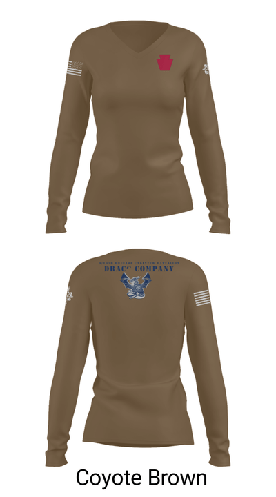 D Co 103rd BEB 81673350 Women's Long Sleeve V-neck Shirt - 38