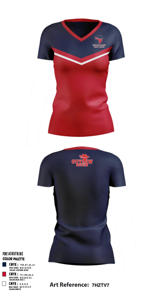 Women's Short Sleeve Vneck Shirt, Saugerties Outlaws, Football, Teamtime, Team time, sublimation, custom sports apparel, team uniforms, spirit wear, spiritwear, sports uniforms, custom shirts, team store, custom team store, fundraiser sports, apparel fundraiser